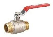 Vanne d’arrêt 1/4 tours sans purge en laiton Mâle Mâle à boisseau sphérique GUARESKI 155-8F de 15x21