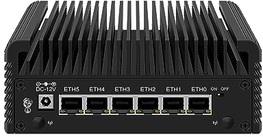 Micro Firewall Appliance, Mini PC, VPN, Router PC, Intel Alder Lake-N 12th Gen N100, HUNSN RJ46, 6 x 2.5GbE I226-V, 2 x HDMI2.1, TF, Type-C, Barebone, NO RAM, NO Storage, NO System