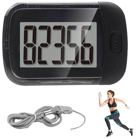 Abiemuce Schrittzähler zum Gehen, Einfache Schrittzähler, 3D Digitale Schrittzähler, Genauer Schrittzähler, 3D Schrittzähler mit Clip und Umhängeband, Schrittzähler Ohne App und Handy (B)