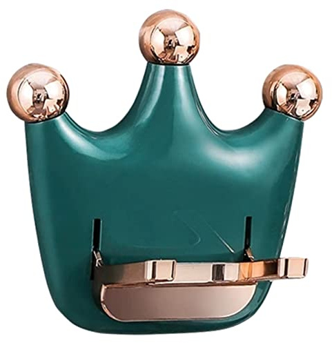 FRCOLOR Supporto Phon Da Parete Forma Di Corona Porta Asciugacapelli Autoadesivo Senza Organizer Compatto in Antiruggine Per Bagno e Cucina Salvaspazio e Resistente