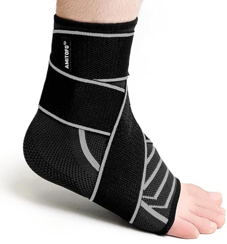 PUTUO Caviglia Tutore Cavigliera con Fascia: Cavigliera Ortopedica per Distorsione per Donna e Uomo - Calze a Compressione con Elastica Tutore Piede per Fascite Plantare Tendinite Nero 39-42 1 Pezzo