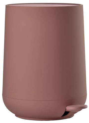 Zone Denmark Nova Mülleimer fürs Bad, Kosmetikeimer, Abfalleimer fürs Badezimmer, Durchm. 23 cm, Höhe 29 cm, Fassungsvermögen 5 Liter, Peach Red (Rot)