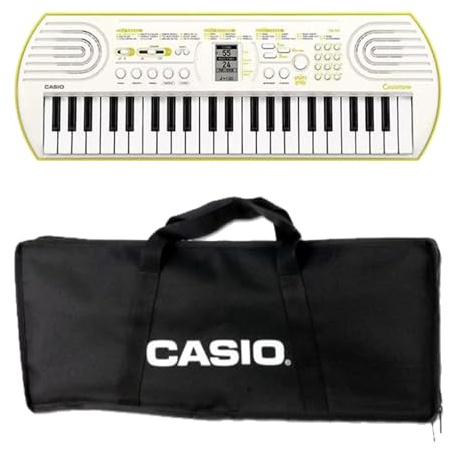 Tastiera Casio SA-80 a 44 Tasti, Bianco/Giallo Limone, con Borsa da Trasporto Nera