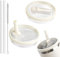 2 PCS Leakproof Lids with Straw for Stanley Cup, 40oz Replacement Cup Lid Stanley, Flip Straw Lid with 2 Straws and 1 Cleaning Brush for Stanley Cup Accessories (Cream White)
