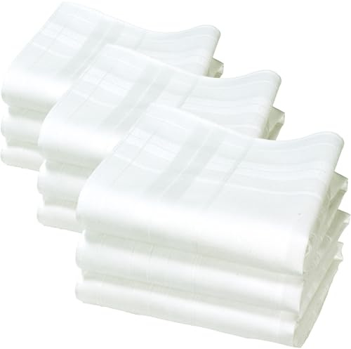 Pañuelos de tela - Modelo CAMILLE - 100% Algodón - Hilo 40S - Blanco Clásico - Aprox 35cm x 35cm - (9)