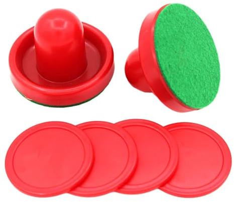 DXEHSEUY Airhockey-Schieber und Airhockey-Pucks, Torgriffe, Paddel für Spieltische, Rot
