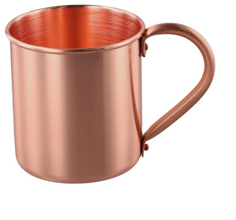 CYRENT Kupferbecher, 450 ml, großes Fassungsvermögen, eleganter Griff für Bier, Kaffee, Tee, reines Kupfer, hält Getränke kalt, breite Öffnung, für Camping, Outdoor, Küche, Gold
