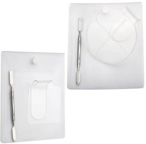 DIYEAH Palette de Maquillage Acrylique Blanc Faciles à Tenir et Résistants à L'usure 2 Sets pour Nail Art Anneaux pour Décoration D'ongles DIY