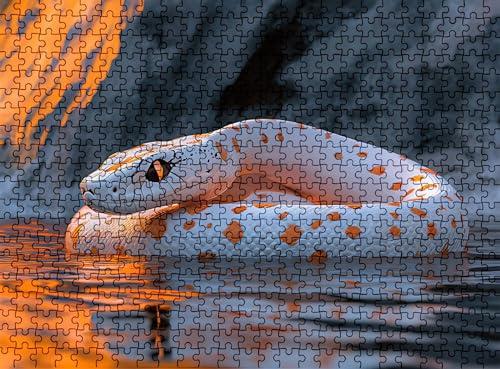 Pussel 1 500 delar, träpussel vuxna orm djur impossibla klassiska jigsaw pussel 87 x 57 cm, familjespel, pussel stressminskning tankespel, pusselälskare w0-806