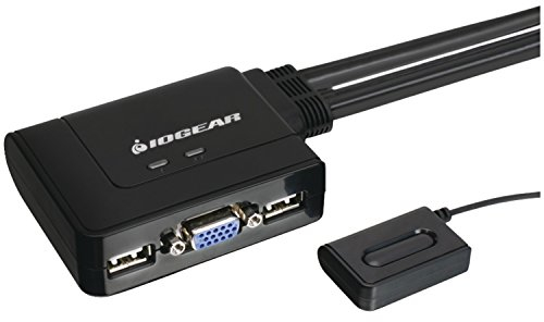 IOGEAR VGA KVM Switch 2 PC 1 Monitor Switch USB VGA 1080P include Cavo da 1.8 m e Telecomando 2 Interfacce USB Plug & Play Compatibile con Windows Mac