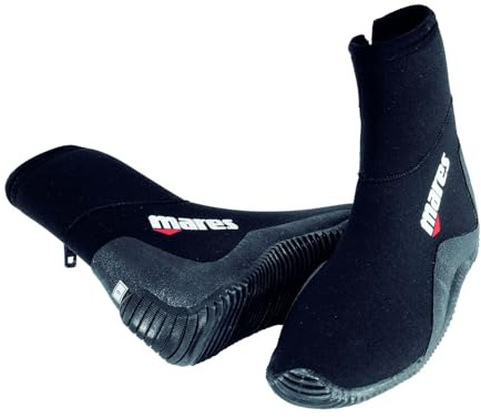 Mares Adult Classic 3mm Neoprene High Top Scuba Diving Boots for Men & Women - Wide Toecap, Leveled Sole & Side Zip, 10 US