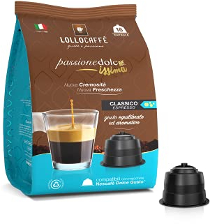 Lollo Caffè Passione Dolcissima Miscela Classica- 192 capsule (12 confezioni da 16) - Compatibili con le Macchine Nescafè* Dolce Gusto*