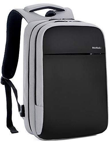 Business Travel Backpack, Laptop Backpack with USB Charging Port and Headphone Jack Men's and Women's Waterproof College Schoolbag for 15.6-inch Laptop (灰色)