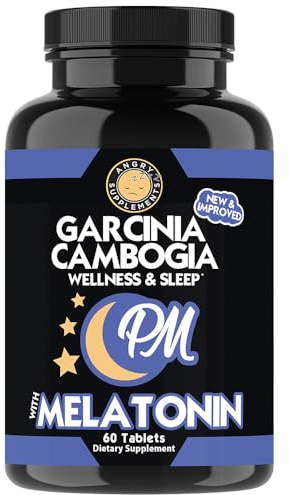 Garcinia Cambogia PM Weight Loss Sleep, All Natural Supplement w/Valerian Root & Melatonin to Help Burn Fat Overnight, Night Time Appetite Suppressant, Vegetarian Formula (1-Bottle)