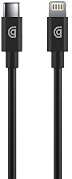 Griffin MFI Charge/Sync Cable Apple Lightning to USB-C Compatible with e.g. iPhone 11/11 Pro/SE (2020) / 12 mini / 12/12 Pro / 12 Pro Max [1.2 m Long I Fast Charging I Charging & Syncing], Black
