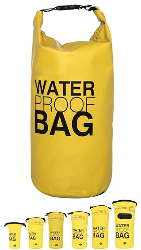 DonDon vattentät Outdoor Dry Bag påse säck packpåse torrpåse med remmar gul 15 liter