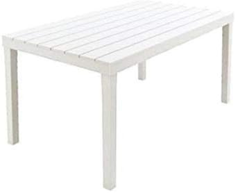 Dmora Tavolo da Esterno Vasto, Ripiano Rettangolare da Pranzo, Tavolo da Giardino Indoor e Outdoor Multiuso, 100% Made in Italy, 138x78h72 cm, Bianco