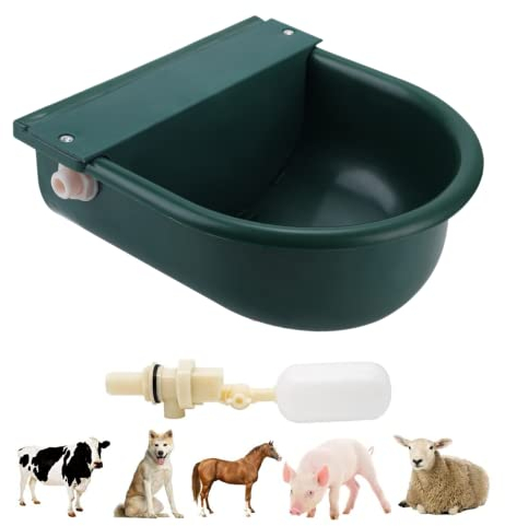 BREUAILY Automatic Horse Waterer with 2Pcs Float Valve and Drainage Hole Livestock Water Trough Cattle Drinking Waterer for Cattle Sheep Horse Pig Dog Farm Supplies