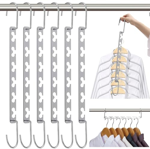 Kleiderbügel Platzsparende rutschfeste Schrank Organizer 6 Stück aus Metall für Schwere Kleider L26cm