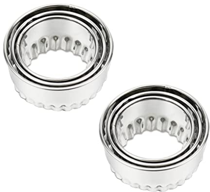 ABOOFAN 3pièces Lot De Moules Inox Ondulés Pour Pâte à Raviolis Découpeurs Pour Pâtisserie Scones Beignets Sandwichs Et Pains Outil Robuste Pour Façonnage De Pellicules Dumpling