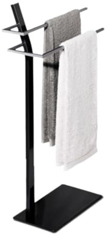 Portasciugamani autoportante in metallo a 2 ripiani per bagno portasciugamani mensola stand con Visi