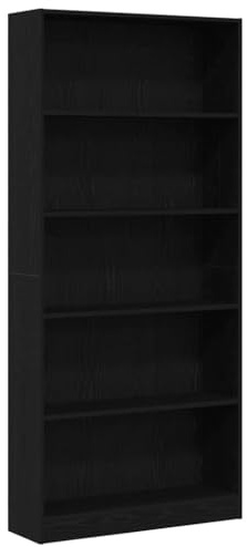 vidaXL Bibliothèque chêne Noir 80x24x176 cm Bois d'ingénierie, étagère à Livres, Caisse de Livre, Support de Livre, Armoire de Rangement