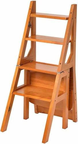 Silla plegable de madera maciza, elegante asiento de jardín y escalera que ahorra espacio, muebles funcionales para interiores y exteriores, para biblioteca del hogar y uso versátil