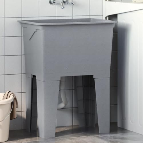 Generico Vasca per Lavanderia Grigia 59x41x75 cm in Resina,Articoli di ferramenta,Prodotti Idraulici,Articoli Idraulici,Lavandini,Lavandini cucina-4002800