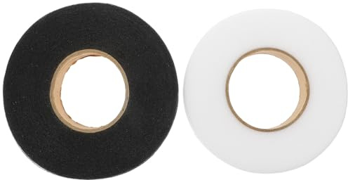 Zerodeko Ruban Thermocollant Double Face 2 Rouleaux 2 Cm X 70 M Blanc et Noir, Bande Adhésive Textile Non Tissé pour Ourlets, Couture sans Aiguille, Accessoires Vestimentaires et Loisirs