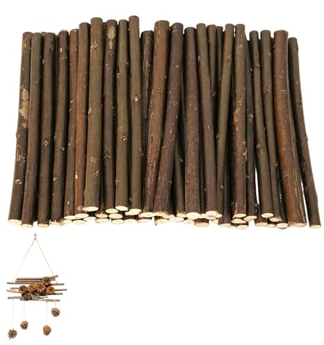 50 PCS Palitos de Madera, Palos de Madera 10cm, Ramas Naturales de con Corteza, Diámetro 0.6 A 1 cm, para Manualidades Y Proyectos DIY, Adecuados para La Decoración Del Hogar Y Creaciones Artesanales