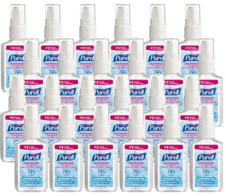 PURELL Advanced Hand Sanitizer Refreshing Gel, Clean Scent, 2 fl oz Travel Size Pump Bottle (Pack of 24) – 9606-24