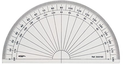GRAPHOPLEX Rapporteur 1/2 cercle 13cm degrés Transparent