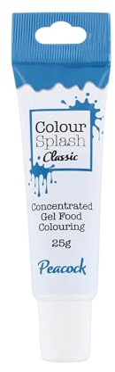 COLOUR SPLASH Food Colouring Gel Tube, Edible Ingredients, Highly Concentrated Gels, Easy to Use Squeezy Tubes, Transform Plain Cakes Into Bright, Eye-Catching Creations - Peacock 25g