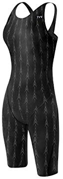 TYR Women's Solid Fusion 2 Open Back Swimsuit - U12 Compliant, Black, 38