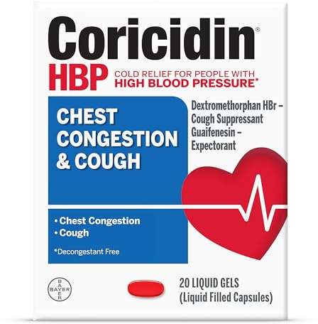 Coricidin HBP Chest Congestion & Cough Liquid Soft Gels, 20 ct