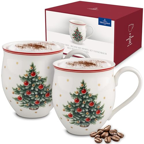 Villeroy & Boch, Toy's Delight Tazze Con Manico Bianche, Lavabile In Lavastoviglie, Adatto Per Microonde, Decorazione Natalizie, Stoviglie, Tazzine Caffe Set, Porcellana Premium