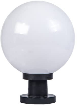 SixYi Outdoor IP65 Waterproof Garden Post Light Modern Industrial Column Lamp Spherical Globe Ball Pillar Lantern Patio Landscape Lighting E27 External Fence Deck Table Lamp
