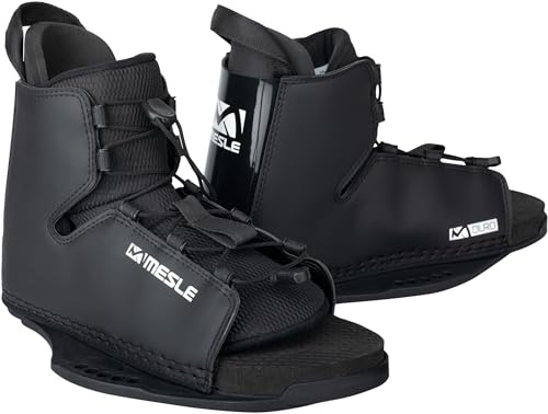 MESLE Wakeboard-Bindung Duro, 30-45EU, Anfänger & Fortgeschrittene, Open Toe Boots, großer Verstellbereich, schwarz