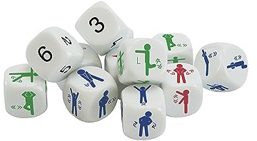 TimeTEX - Würfelset Bewegung | Unser 12er Würfel-Set bringt Abwechslung in den Unterricht und die Konzentrationsfähigkeit. Diese Würfel erleichtern spielerisches Lernen | Inhalt: 12tlg. Würfelset