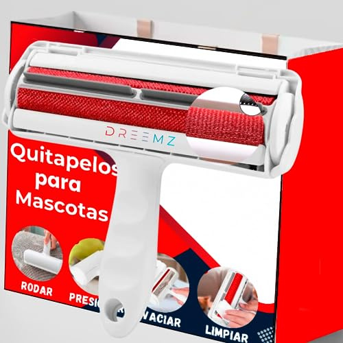 DREEMZ Quitapelos Mascotas Cepillo Quita Pelos Perro Gato Recoge Pelos Mascotas Quitar Pelos Rodillo Removedor de Pelo de Mascotas Cepillo Quitapelos de Muebles Alfombras Lavable y Reutilizable