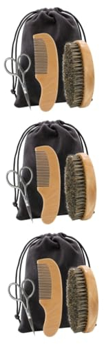minkissy 3sätze Beard Shaver Für Männer Professionelles Bartpflege Schere Kamm Bartbürste Und Aufbewahrungstasche Für Tägliche Bartpflege Und Styling