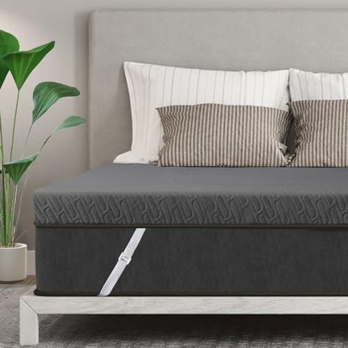 DOPEDIO 7,5cm Gel Memory Foam Matratzen Topper Weiche Matratzenauflage mit Öko-TEX® 100 Zertifizierung, Waschbarer Bezug für Boxspringbett und Schlafsofa (180x200cm, Grau)