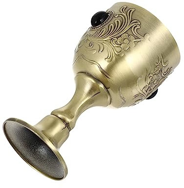 PRETYZOOM verre à vin européen vintage bols d'offrande d'eau verres à liqueur royaux coupe médiévale gobelets à vin calice gobelet décor mini tasse calice de vin rouge Alliage de zinc Golden