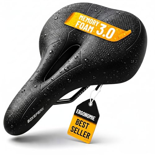 BikePeak - Bike Saddle for City, MTB or Trekking - Comfortable, breathable with Memory Foam, Ergonomic Bicycle Seat (CITY)