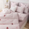 YASMENG Bettwäsche 155x220 Mädchen Herzen Rot Rosa Weiß Kinder Bettwäsche Herzen Weich Kuschelig Herzen Bettwäsche 3 Teilig für Kinder Mädchen Geschenk mit Reißverschluss und 2 Kissenbezüge 80x80 cm