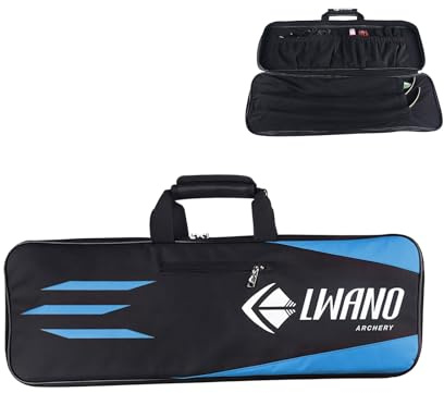 Fesatccoz Funda de Arco Rrecurvo para Tiro, 70 x 24 x 6 cm Multibolsillos de Almacenamiento Azul, Accesorios de Caza para Arco Recurvo