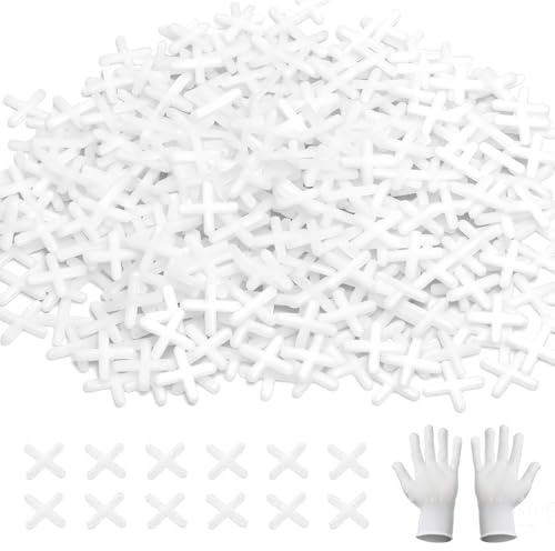 VOSSOT 500 pezzi a croce per piastrelle, 3 mm, distanziatori per piastrelle, colore bianco, distanziatore per piastrelle, in plastica, per pareti, piastrelle