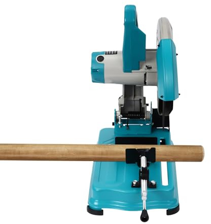 Sierra de corte profesional de 2800 W, 3800 rpm, 355 mm, para acero, aluminio y madera, ángulo de corte ajustable de 0 a 45 °, con base antideslizante (azul)