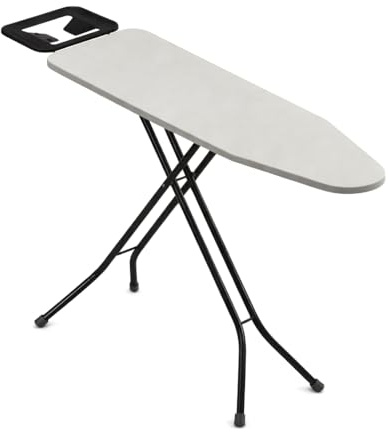 Paluplus Asse da Stiro Pieghevole, Misura 147x34x89 cm, Altezza Regolabile in 2 Posizioni, Tavola da Stiro Salvaspazio con Poggia Ferro da Stiro, Copriasse in Omaggio -5974F -3,9