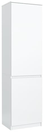 MebLocker Armadio Alto e Stretto per Ingresso e Soggiorno – Scarpiera Moderna con 2 Ante e Ripiani, Mobile Multifunzione Salvaspazio dal Design Elegante, Bianco 50x39x180 cm